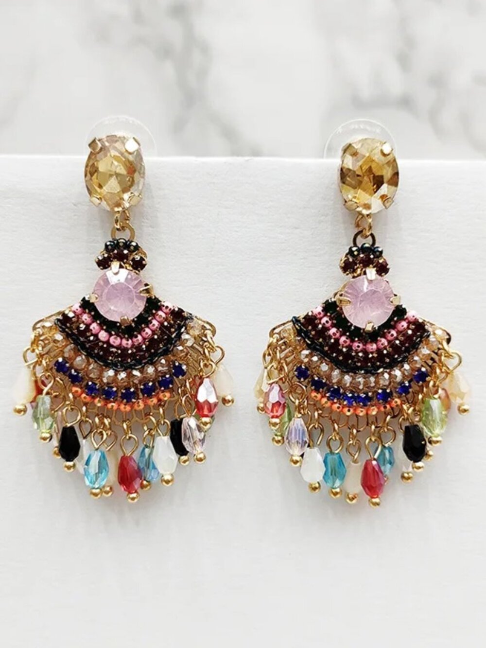 NWOT  Multi-color Boho Dangle Earrings